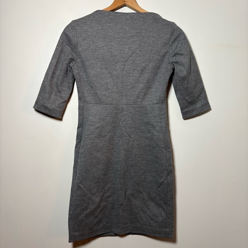 Diane von Furstenberg Gray Wool Sheath Dress Quiet Luxury Minimalist Size 4 - Picture 4 of 9